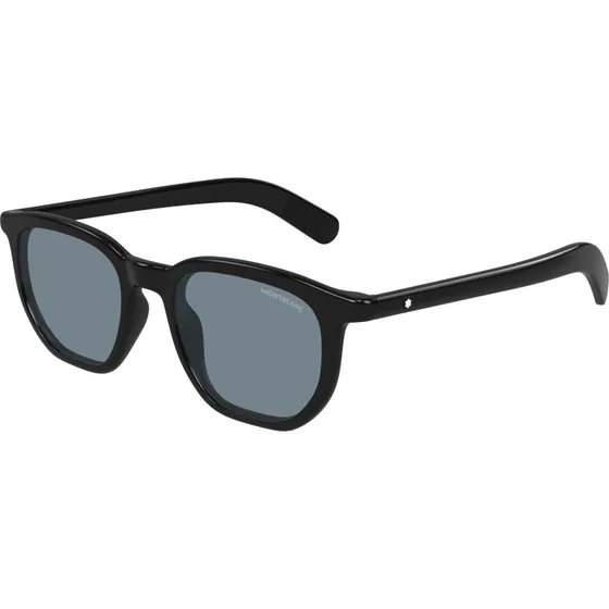 Montblanc MB0352S 008 Occhiali da Sole Quadrati in Acetato Nero e Blu
