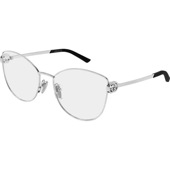 Gucci GG2049O 003 Occhiali da Vista Farfalla in Metallo Argento