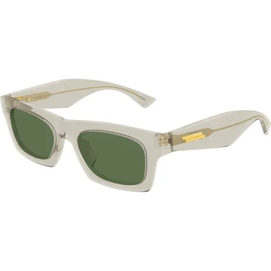 Bottega Veneta BV1457S 004 Occhiali da Sole Squadrati Beige e Verde