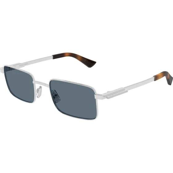 Bottega Veneta BV1469S 002 Occhiali da Sole Squadrati Argento e Blu