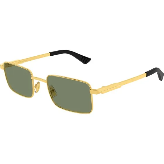 Bottega Veneta BV1469S 004 Occhiali da Sole Squadrati Oro e Verde