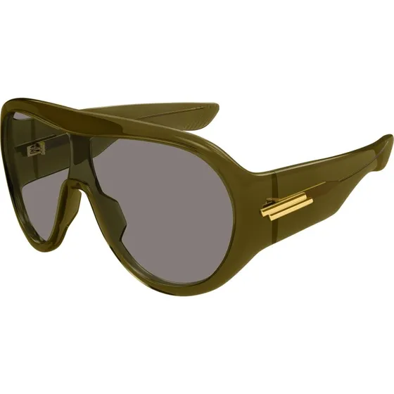 Bottega Veneta BV1345S 006 Occhiali da Sole Maschera Verde e Grigio
