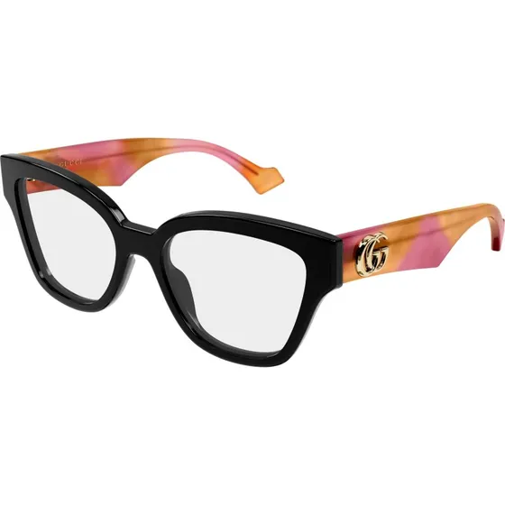Gucci GG1424O 017 Montature da Vista Rotonde in Acetato Nero