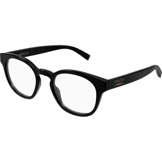 Gucci Uomo GG1859O 004 Montatura Rotonda Nero Trasparente