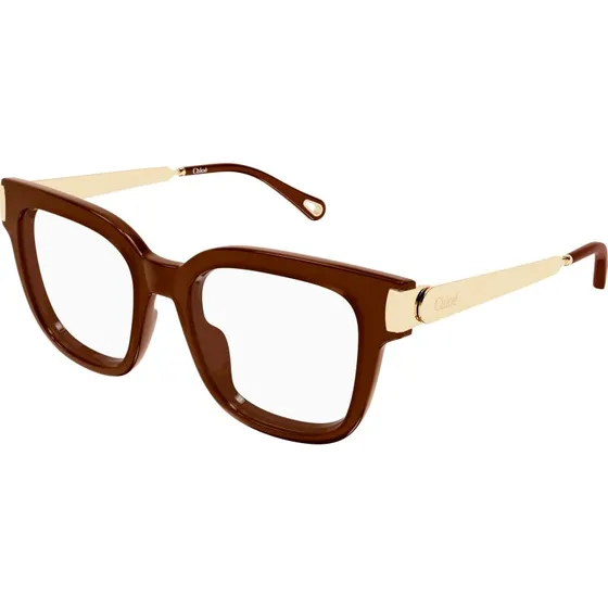 Chloé CH0353O 003 Montatura da Vista Squadrata Marrone Trasparente