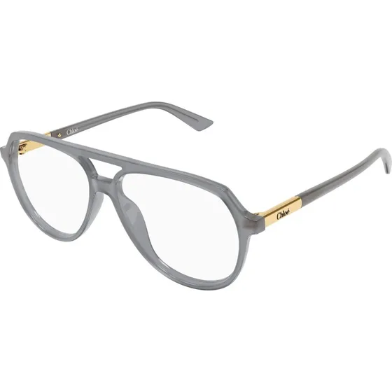 Chloé CH0366O 005 Montatura Occhiali da Vista Pilot Grigio Trasparente