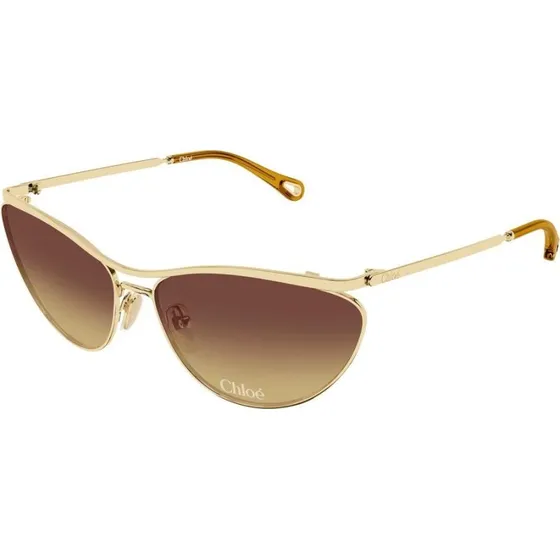 Chloé Ch0386S Occhiali da Sole Geometrici Oro e Marrone
