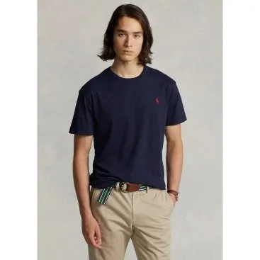 Polo Ralph Lauren T-shirt Custom Slim Fit in cotone blu navy, XL
