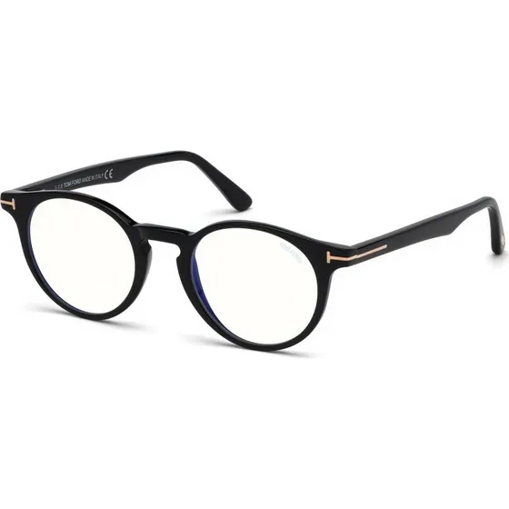 Tom Ford FT5557-B 001 Montature da Vista Rotonde Nero