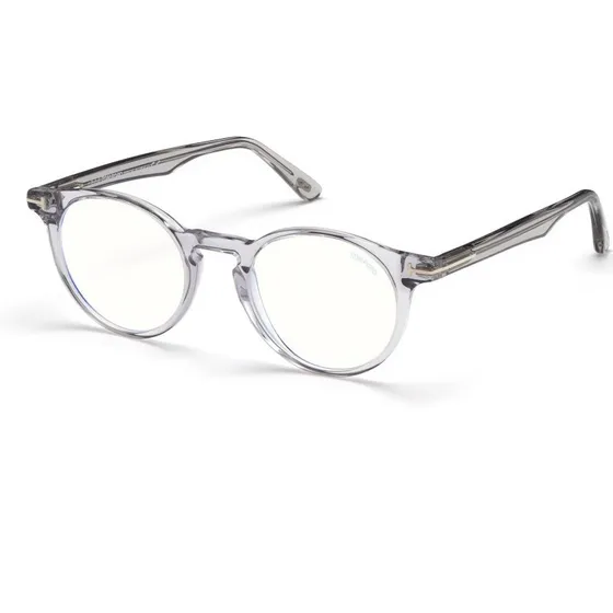 Tom Ford FT5557-B 020 Montature da Vista Rotonde Grigio con Filtro Blu