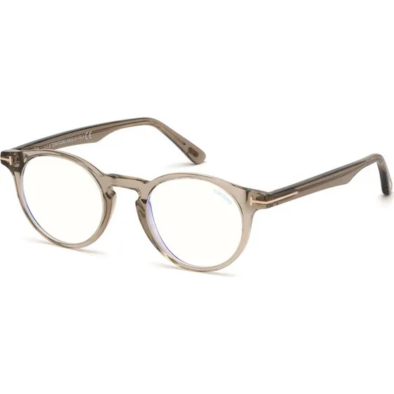 TOM FORD FT5557-B 045 Montature da Vista Rotonde in Acetato Marrone