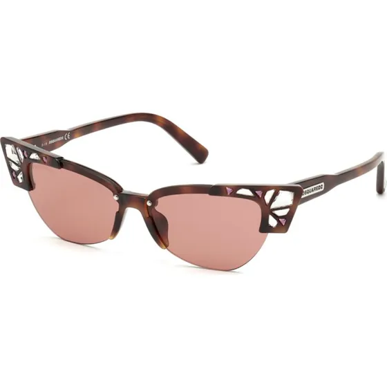 Dsquared2 Occhiali da Sole DQ0341 BELLA Cat Eye Havana e Lenti Rosse
