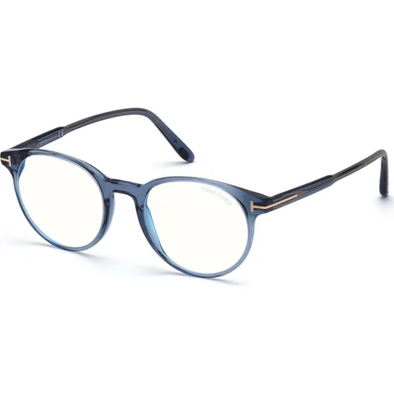Tom Ford FT5695-B 090 Montatura Vista Acetato Blu Rotonda