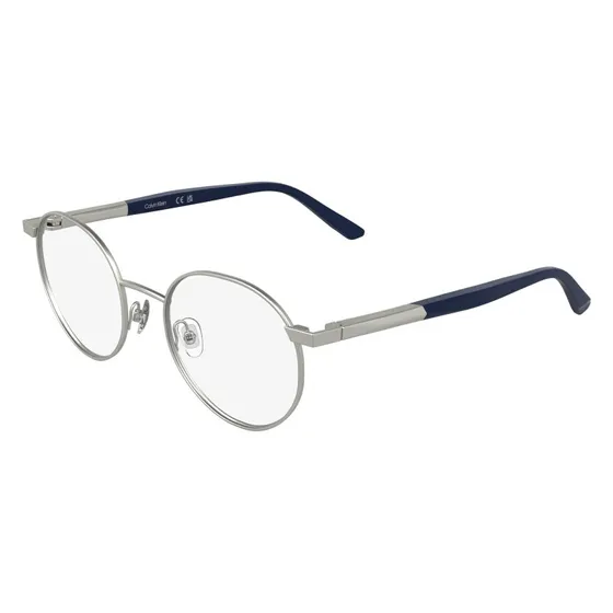 Calvin Klein CK25112 045 Montatura da Vista Rotonda in Metallo Argento