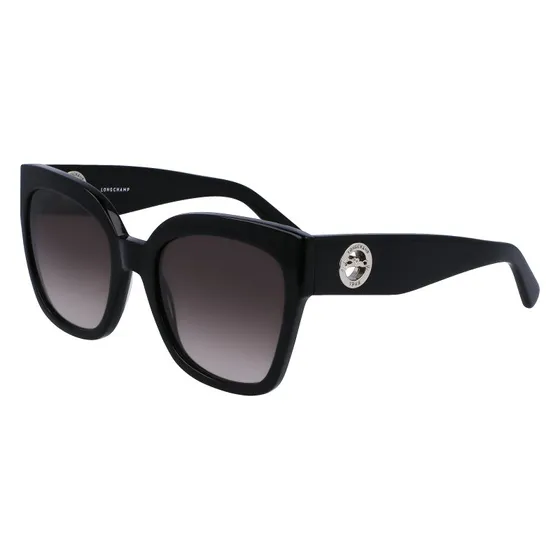 Longchamp LO717S 001 Occhiali da Sole Squadrati in Acetato Nero