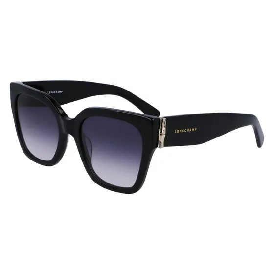 Longchamp LO732S 001 Occhiali da Sole Quadrati in Acetato Nero