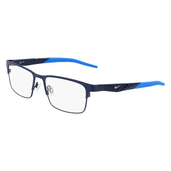 Nike 8154 410 Montature da Vista Metallo Blu Squadrata