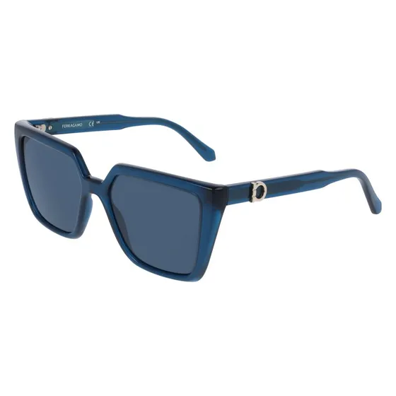 Ferragamo SF2058SE 432 Occhiali da Sole Blu Squadrati Donna