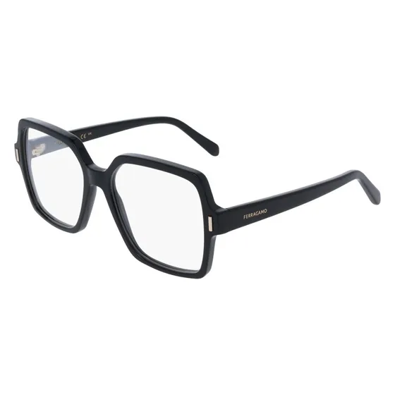 Ferragamo SF3031 001 Montatura da Vista Squadrata in Acetato Nero