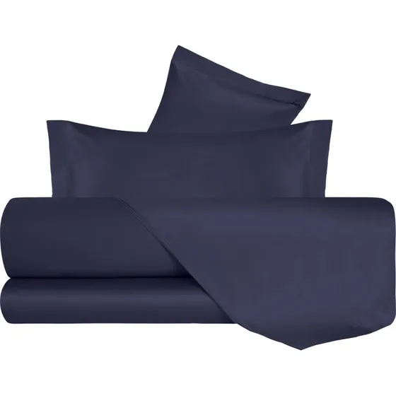 Vanità di Raso Completo Letto Blu Notte 210 Filati