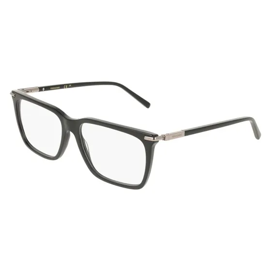 Ferragamo SF3037 001 Montatura da Vista Quadrata in Acetato Nero