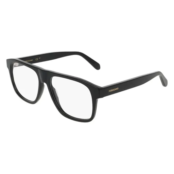 Ferragamo SF3063 001 Montatura da Vista Quadrata in Acetato Nero