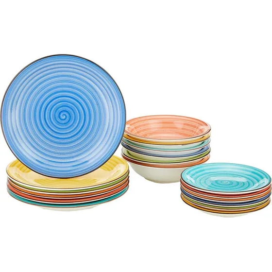 Tognana Art&Pepper Servizio Piatti 18 Pezzi Stoneware Multicolore