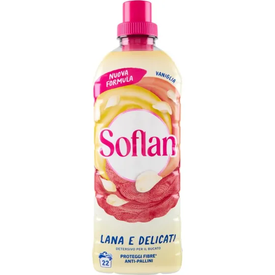 Soflan Detersivo Liquido 900ml Lana e Delicati Vaniglia