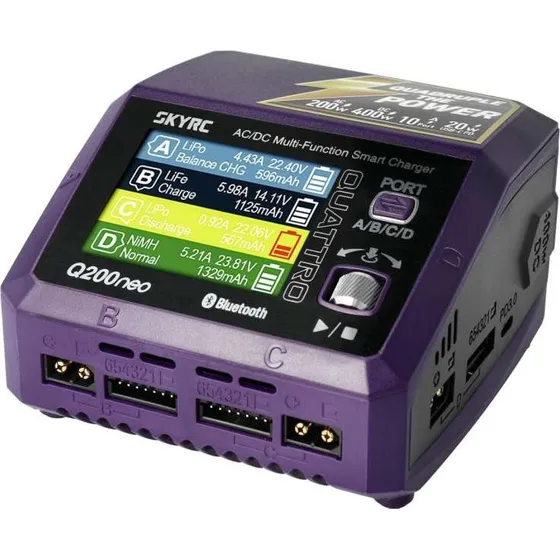 SkyRC Q200 Neo Caricabatterie 4 Slot 10A 200W AC