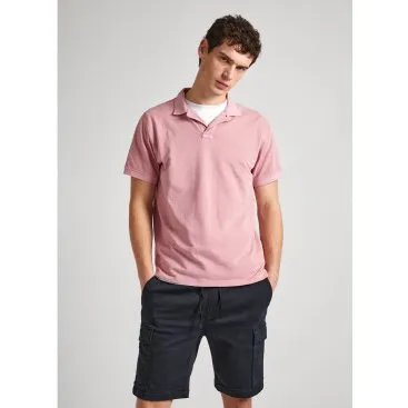 Pepe Jeans Polo Uomo Oliver Rosa in Cotone Sostenibile