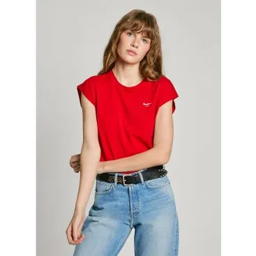 Pepe Jeans Maglietta Blooma Rossa Slim Fit