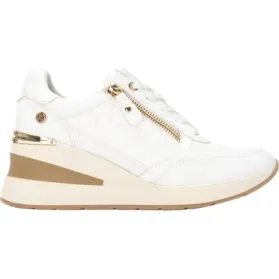 Xti Sneakers Bianche da Donna con Zeppa e Chiusura a Cerniera