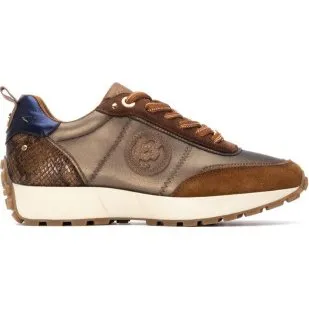 Carmela Sneakers in pelle marroni con dettaglio coccodrillo
