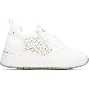 Refresh Sneakers Bianche con Zeppa e Zip - Modello 175052