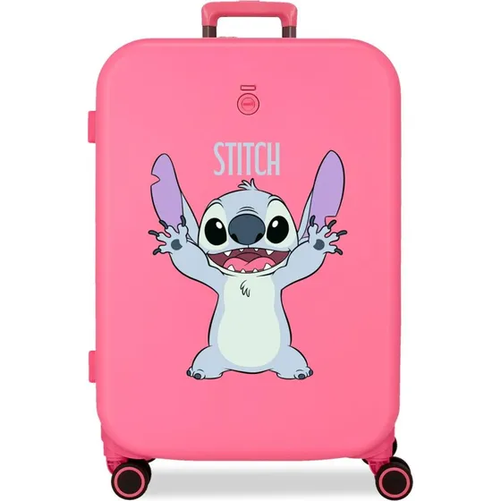 Disney Valigia Rigida Stitch Playful Fucsia con Rotelle