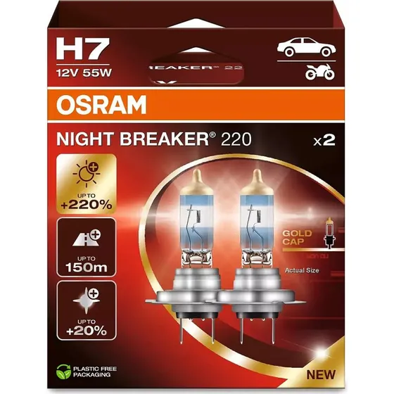 Osram H7 Night Breaker 220 Duo-Box (2 pezzi)