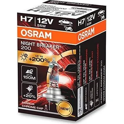 Osram H7 64210NB200 Night Breaker 200 Halogen Lamp