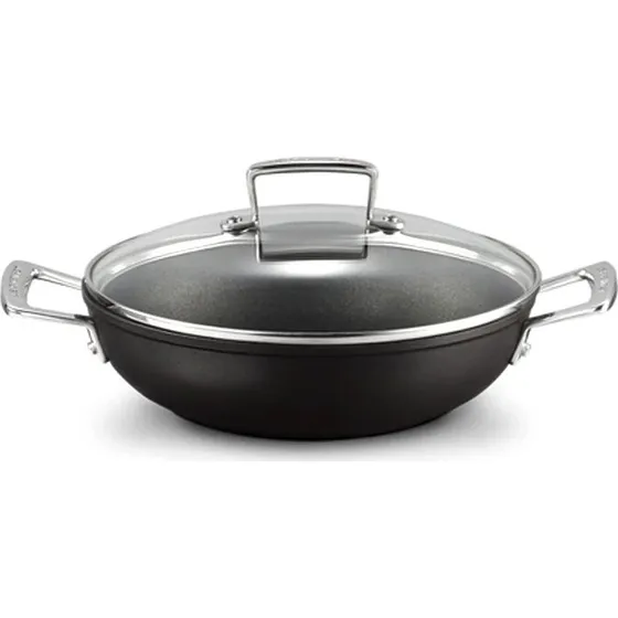 Le Creuset Tegame Basso 30 cm in Alluminio Antiaderente con Coperchio