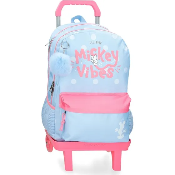 Zaino Scolastico Disney Mickey Vibes con Carrello 44cm