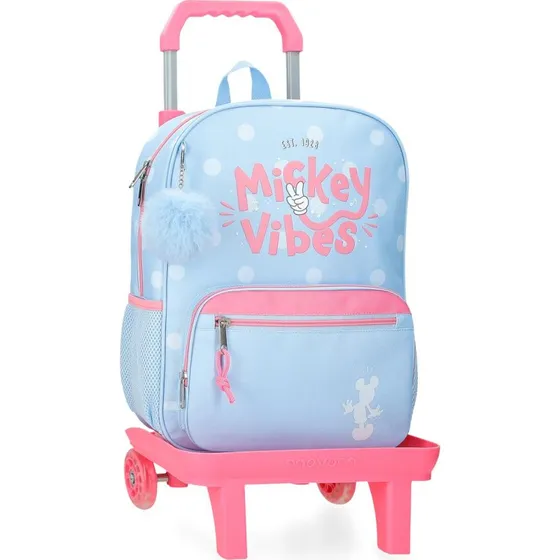 Zaino Scolastico Disney Mickey Vibes con Carrello 38cm