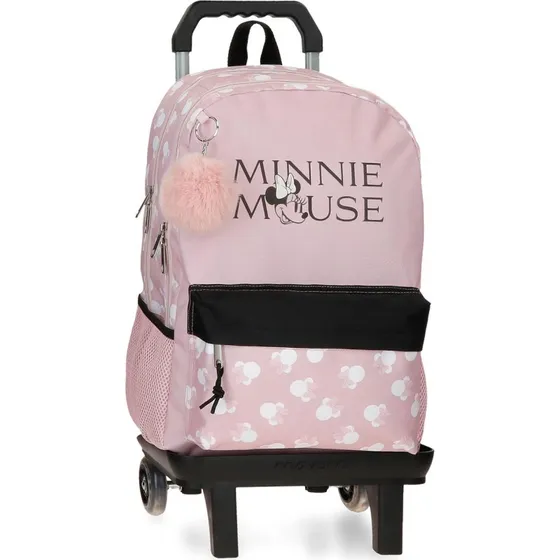 Zaino Scolastico Disney Minnie Heads con Carrello 44cm