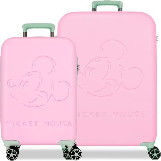 Disney Set Valigie Mickey Crazy Trip ABS Rosa