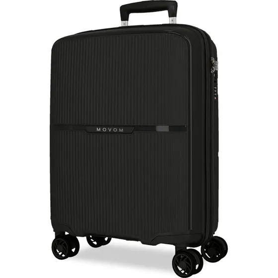 MOVOM Trolley Moon ABS Nero con Ruote Multidirezionali e TSA
