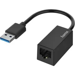 Hama USB 3.0 Adattatore RJ45, Nero