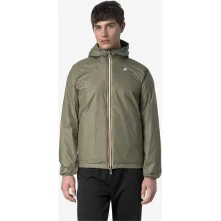 K-Way Jake Plus 2 Double Giacca con Cappuccio - Nero Verde Canna L
