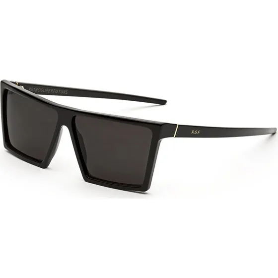 Retrosuperfuture L2X W Black: Occhiali da Sole Squadrati in Acetato
