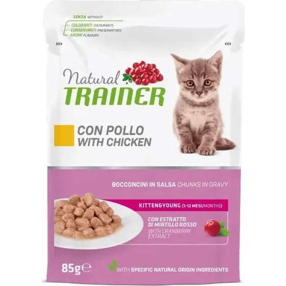 Natural Trainer Alimento Umido al Pollo per Gattini (1-12 mesi)