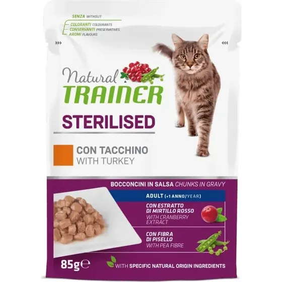 Natural Trainer Adult Sterilised con Tacchino - 85 g