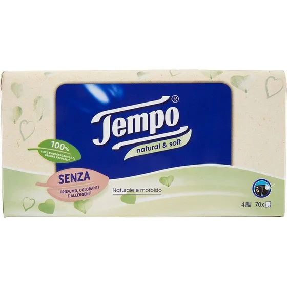 Tempo Box Fazzoletti Natural&Soft 70 pz