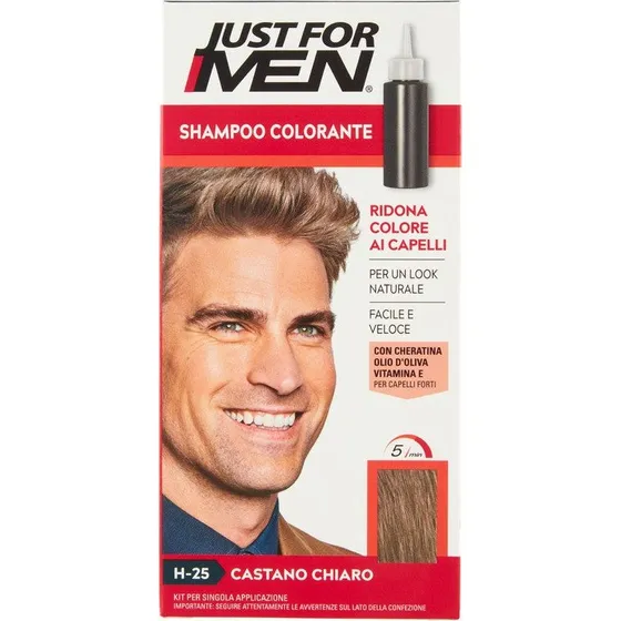 Just For Men Shampoo Colorante H25 Castano Chiaro